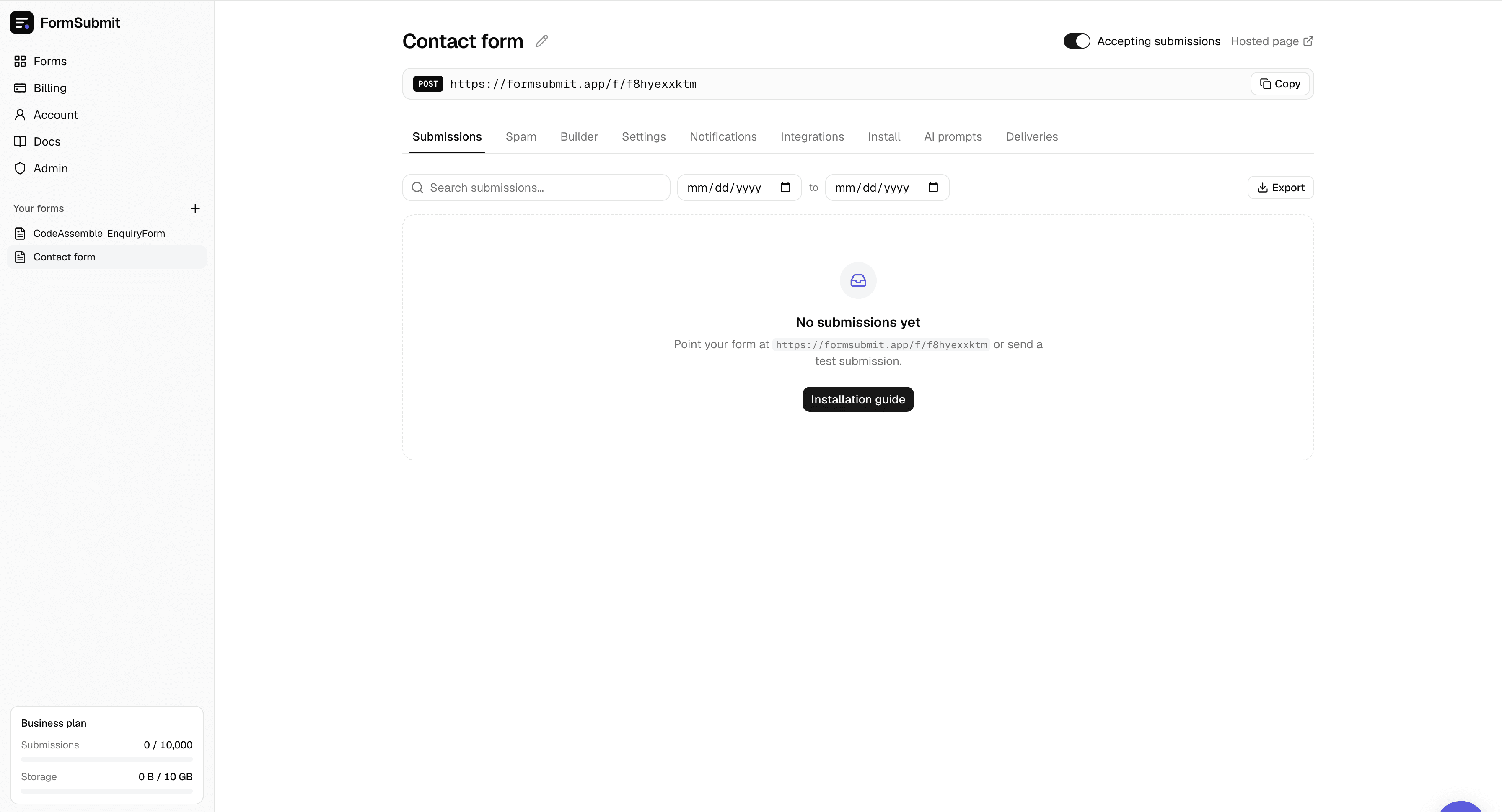 FormSubmit screenshot 2