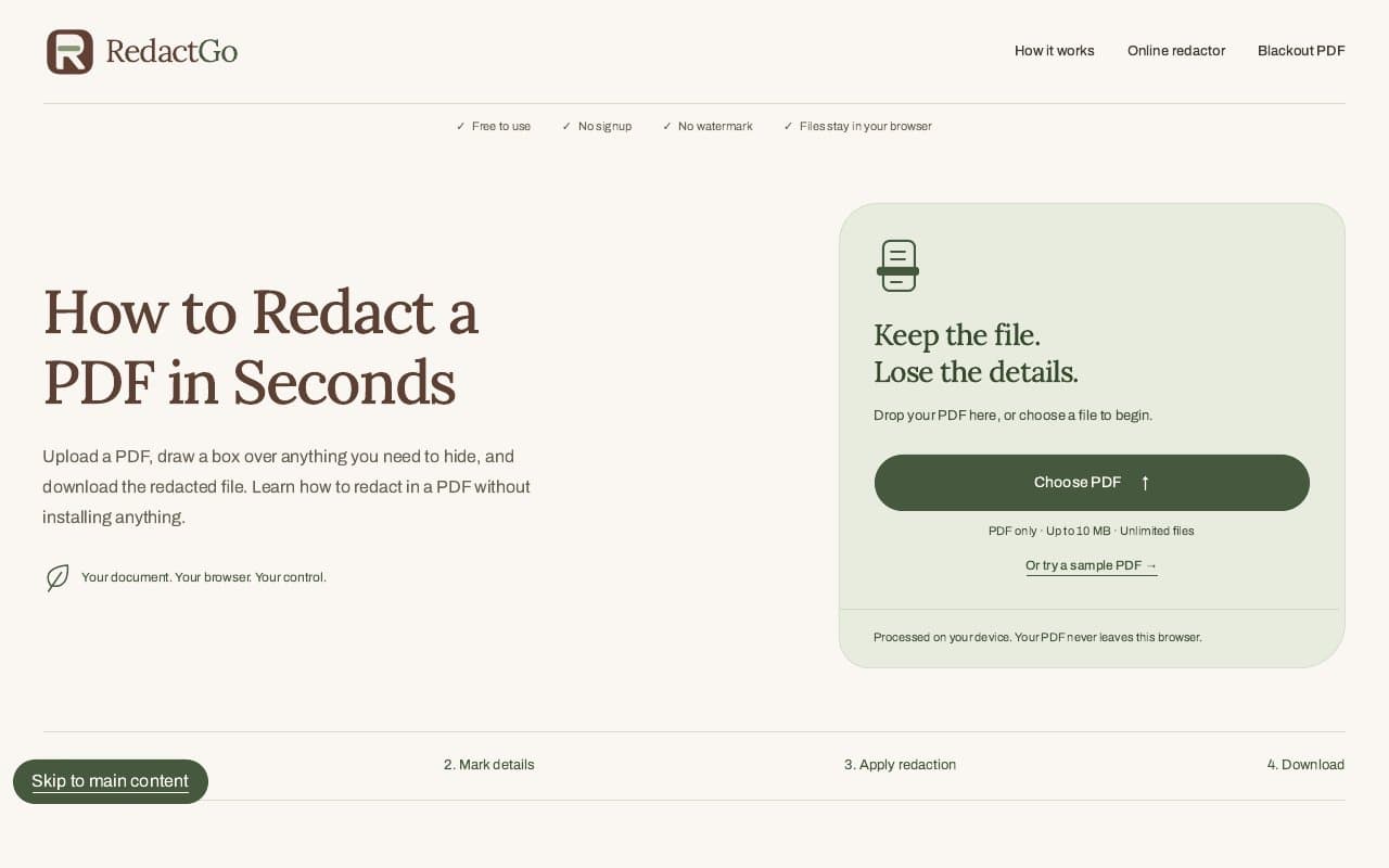 RedactGo screenshot 1