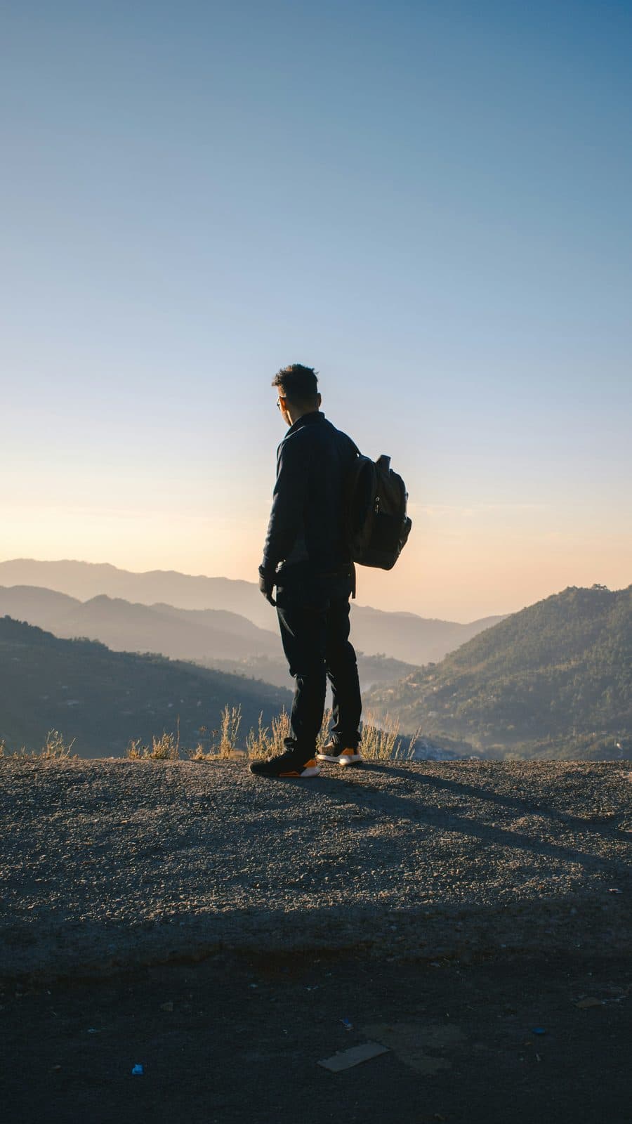 A person moving toward a new horizon