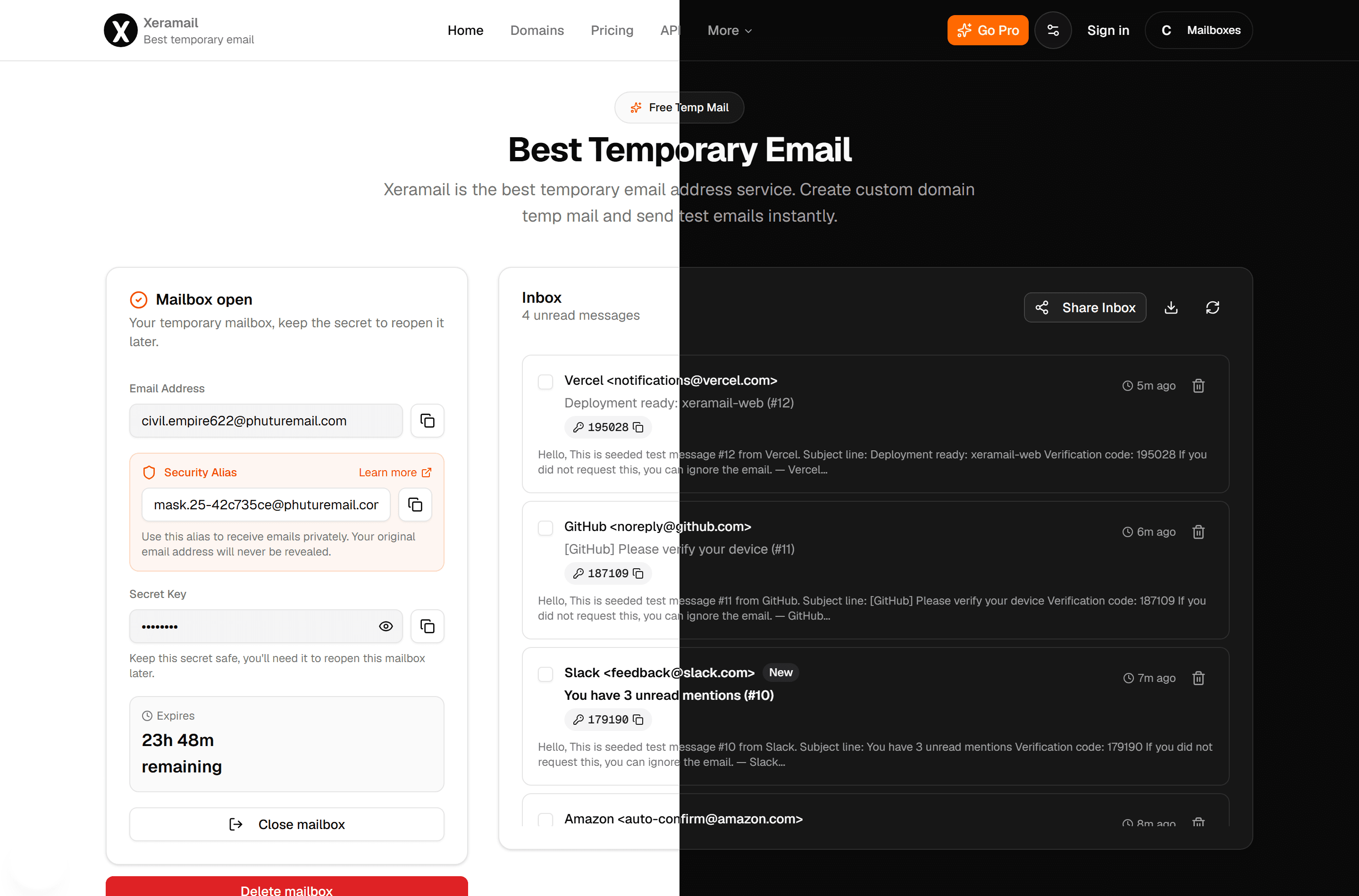 Xeramail Temp Mail screenshot 3