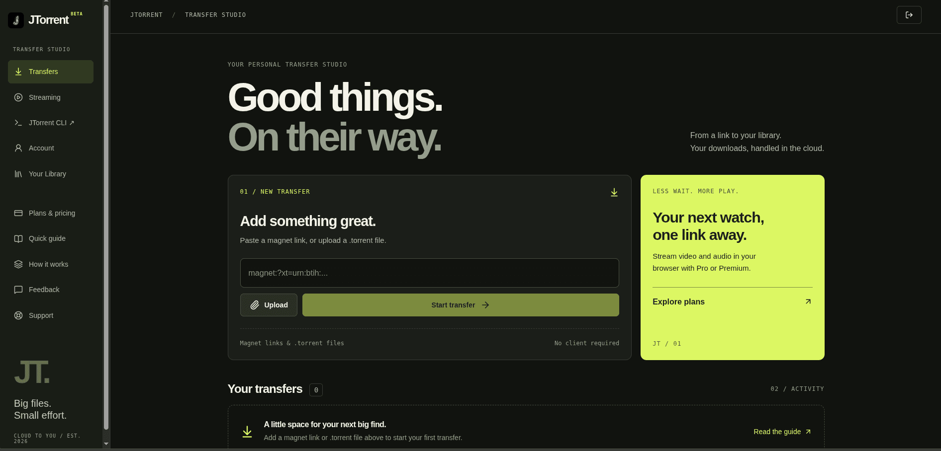 JTorrent screenshot 1