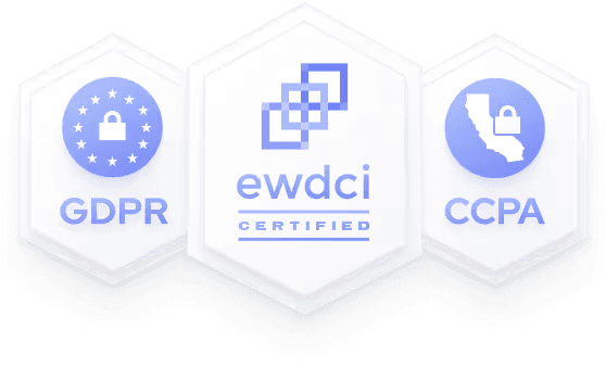 GDPR, EWDCI and CCPA compliance badges