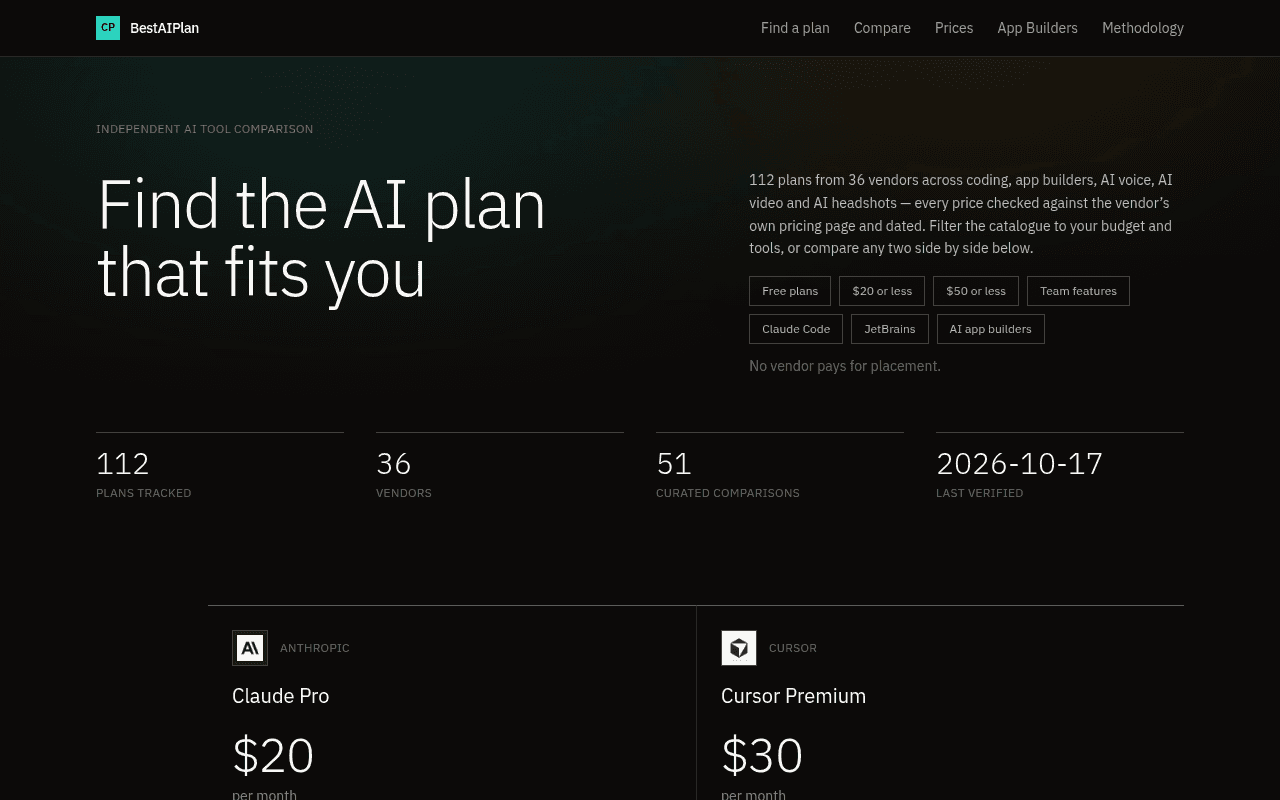 BestAIPlan screenshot 1