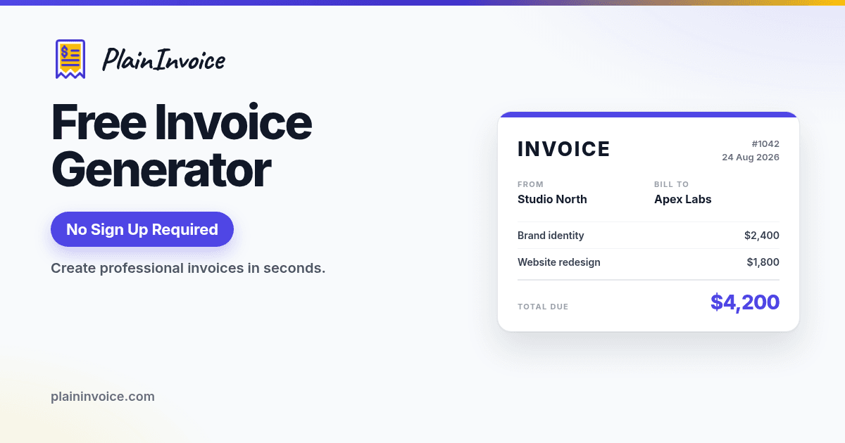 PlainInvoice screenshot
