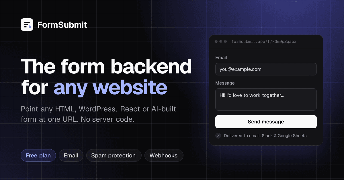 FormSubmit screenshot