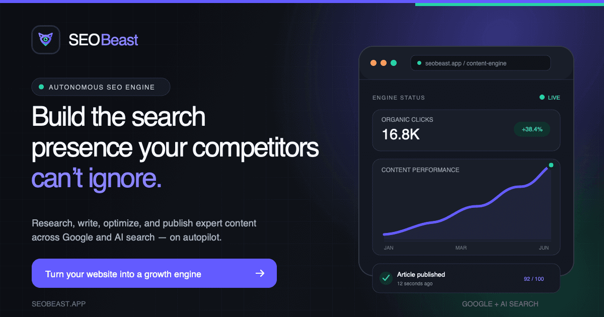 SEOBeast screenshot