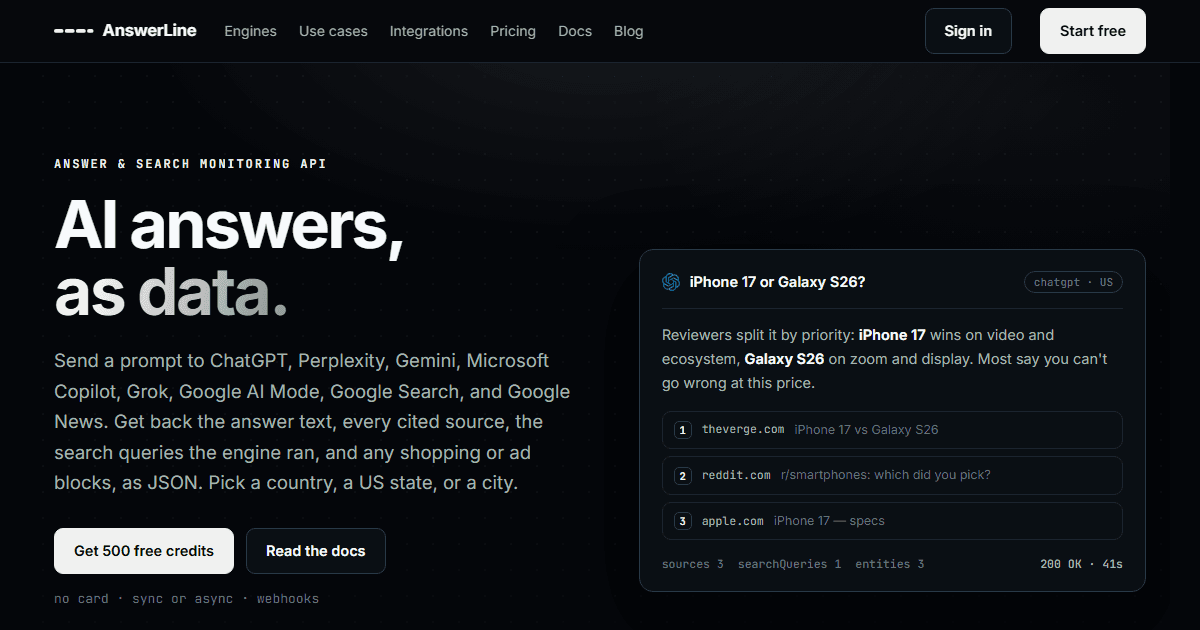 AnswerLine screenshot