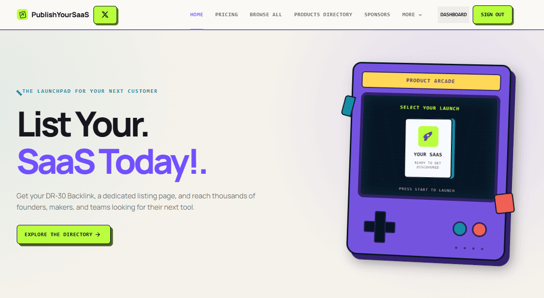 PublishYourSaaS screenshot